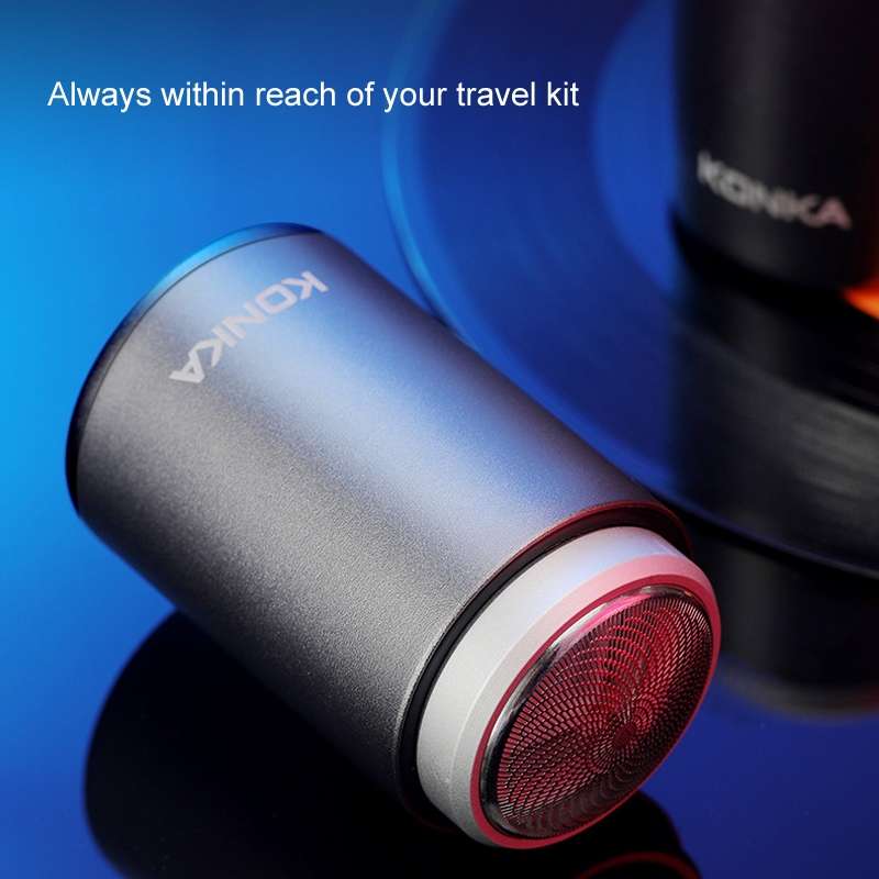 KONKA Mini Portable Razor Outdoor Waterproof Men Razor, Color: Black+3 Knife Head