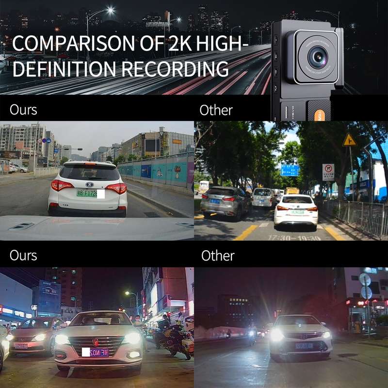 FISANG Wireless WIFI Single Recording 2K HD Night Vision Car Recorder(K03)