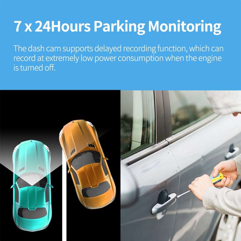 FISANG Wireless WIFI Single Recording 2K HD Night Vision Car Recorder(K03)