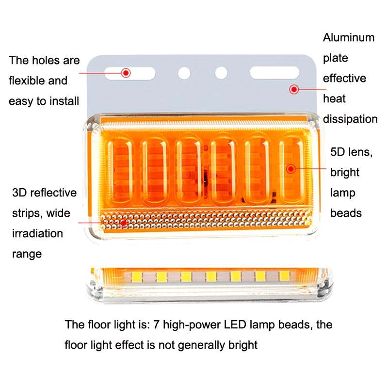 2pcs 24V Truck LED Side Light Car Strong Light Waterproof Super Bright Tire Lamp(Blue)