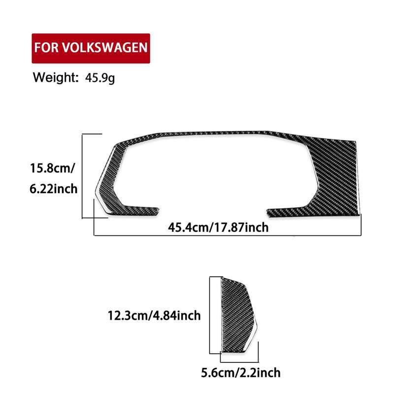 For Volkswagen Sagitar 2019-2023 2pcs /Set Left-hand Drive Dashboard Decoration Stickers(Black)