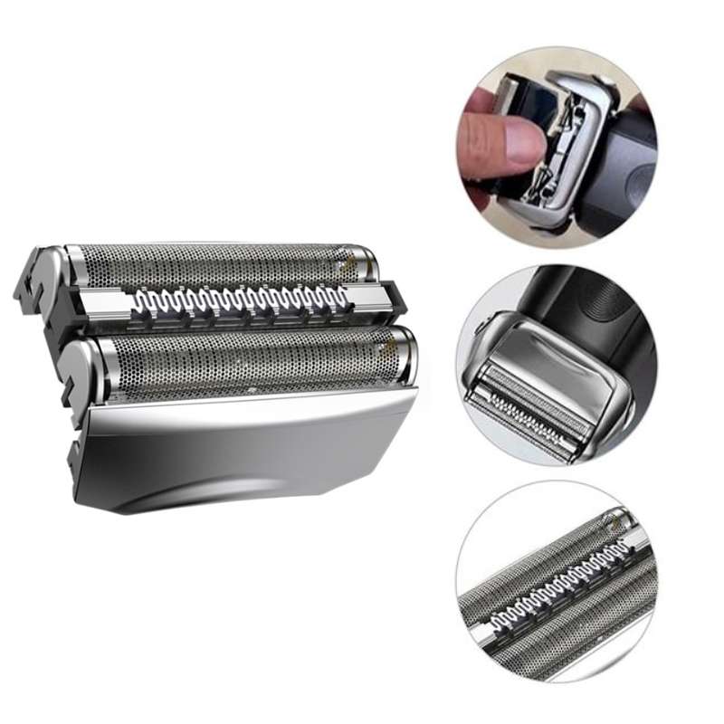 For BRAUN 70S Electric Shaver Silver Mesh Cutter Head Upgraded Version, Style: With Words(Plastic Pa