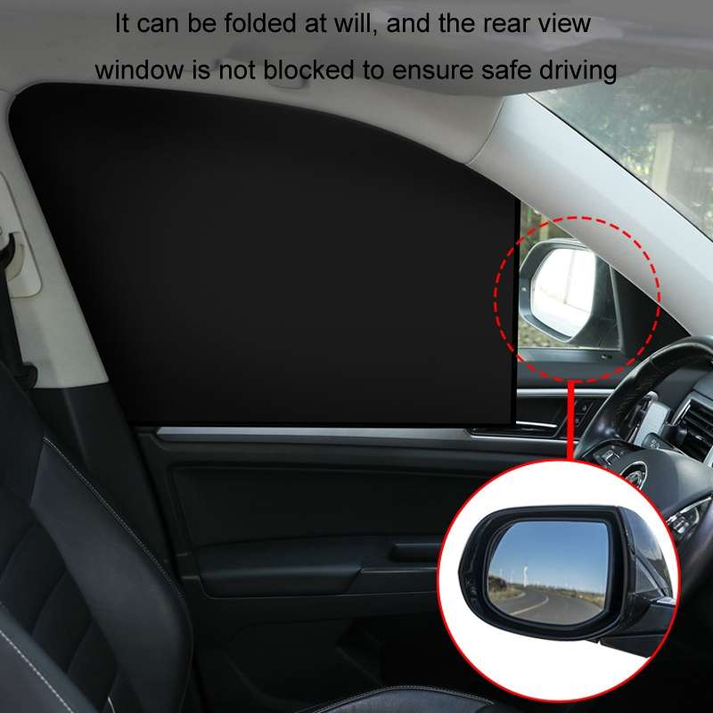 Heat-insulating Opaque Vinyl Coated Magnetic Car Curtains, Style: Titanium Silver Rear Row