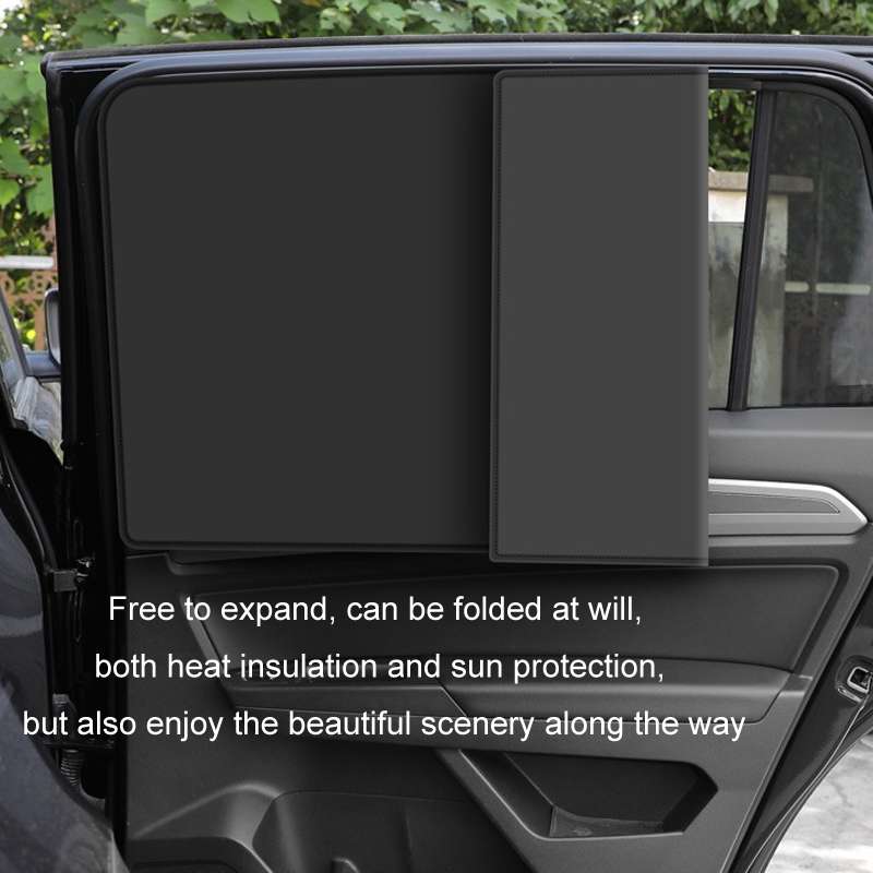 Heat-insulating Opaque Vinyl Coated Magnetic Car Curtains, Style: Titanium Silver Rear Row