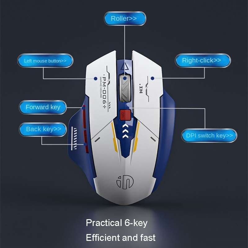 Inphic F9 Mecha Wireless Mouse Charging Office Game Mouse(Single Model 2.4G)