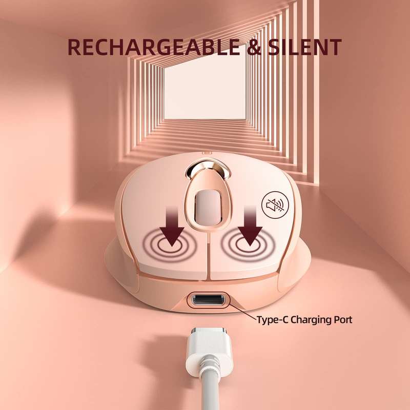 Inphic M8 Wireless Mouse Charging Quiet Office Home 2.4G USB Mouse(Milk Tea)