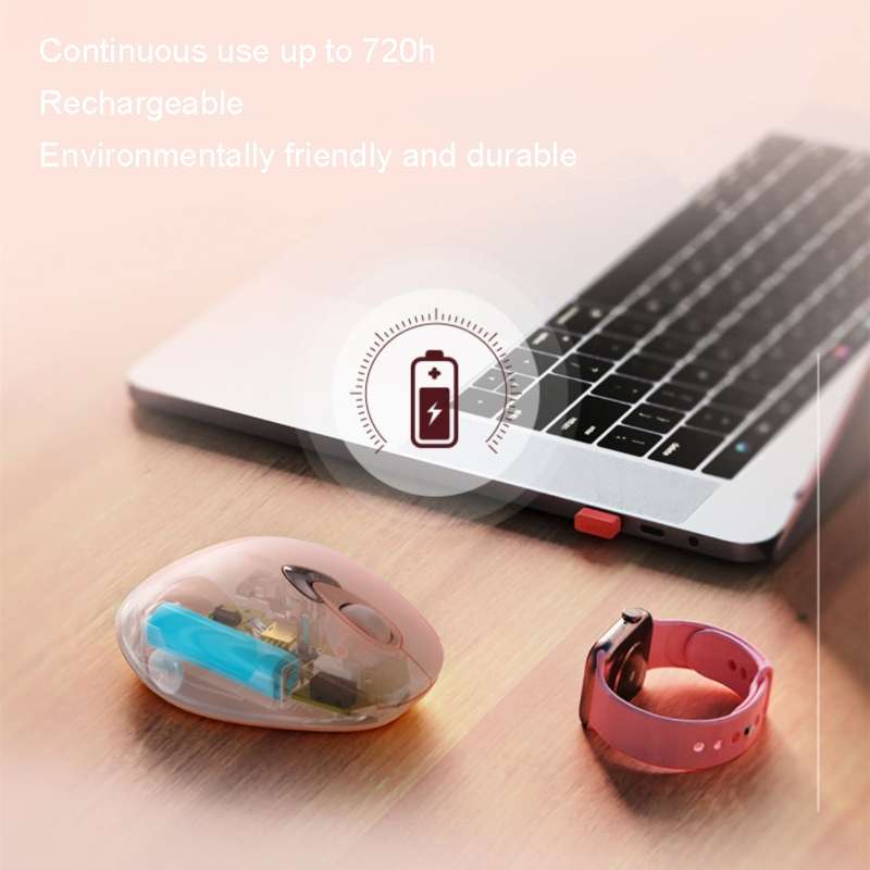 Inphic M8 Wireless Mouse Charging Quiet Office Home 2.4G USB Mouse(Milk Tea)