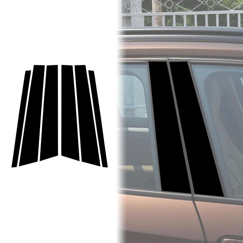 For 2011-2015 BMW X1 E84 6pcs /Set Universal B-pillar Decorative Sticker for Left and Right Drive(Bl