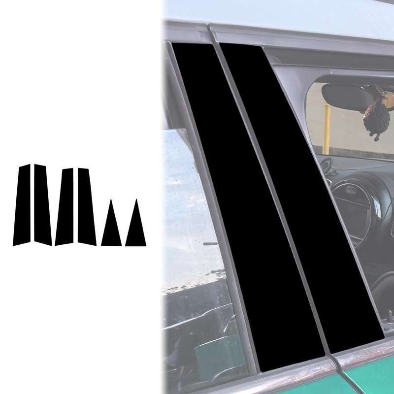 For 2017-2023 BMW Mini F60 6pcs /Set Left and Right Drive Universal B-pillar Decorative Sticker(Blac