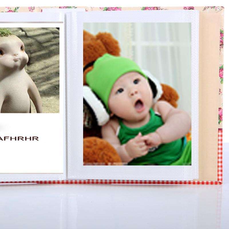 6 inch 100 Sheets 4R Small Floral Flower Pocket Photo Album(Orange)