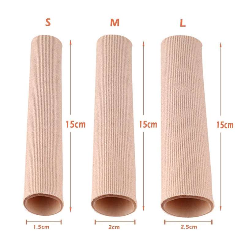 3pcs Toes Fingers Cushion Tube Sleeve Cuttable Silicone Gel Toe Pad For Corns Remover, Size: Medium