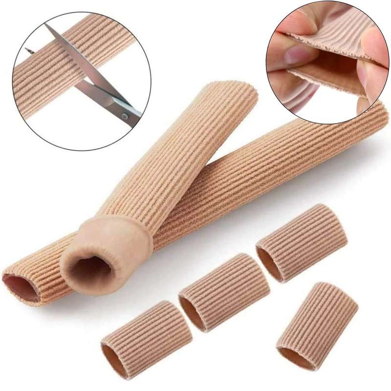 3pcs Toes Fingers Cushion Tube Sleeve Cuttable Silicone Gel Toe Pad For Corns Remover, Size: Medium