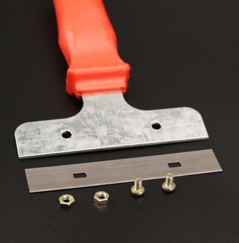 Iron Head Plastic Handle Scraper Cleaner for Glass Window Tile Floor Ice Wall Paint(Red)