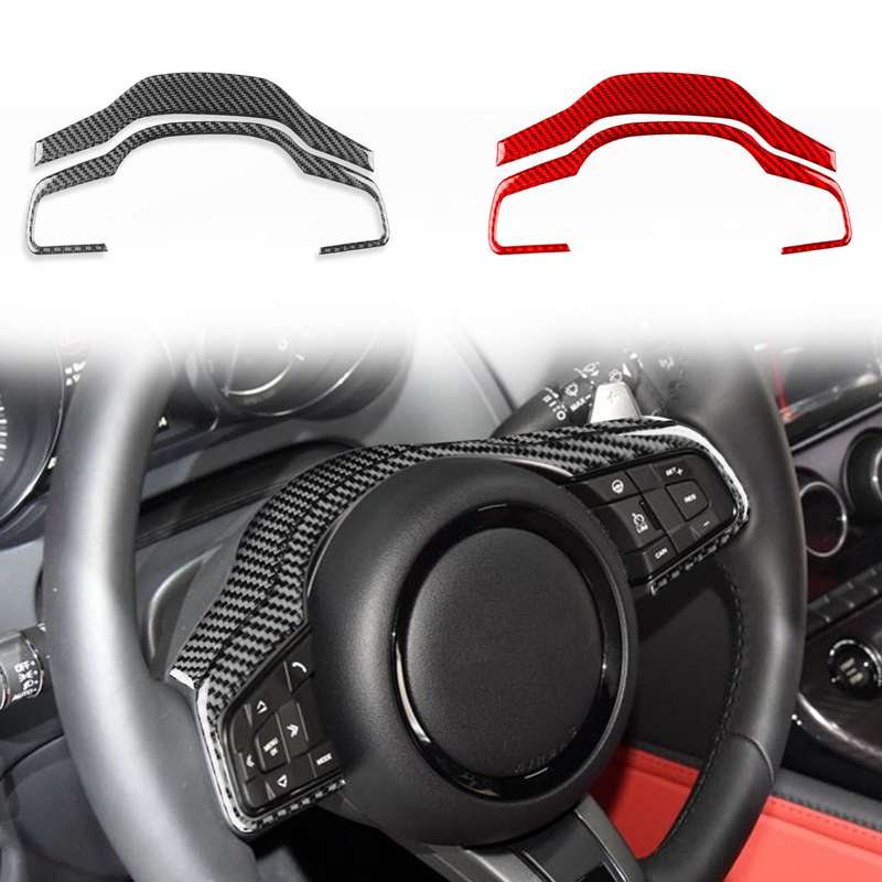 For Jaguar F-TYPE 2013+ Left And Right Drive Universal Steering Wheel Cover Sticker(Red)