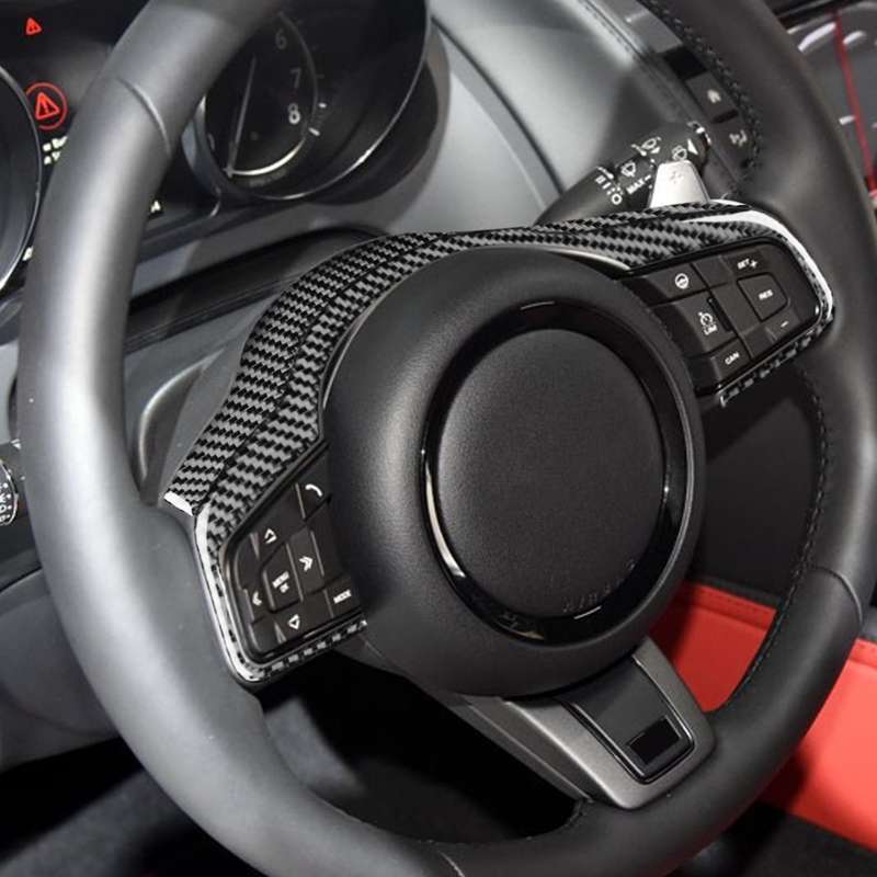 For Jaguar F-TYPE 2013+ Left And Right Drive Universal Steering Wheel Cover Sticker(Red)