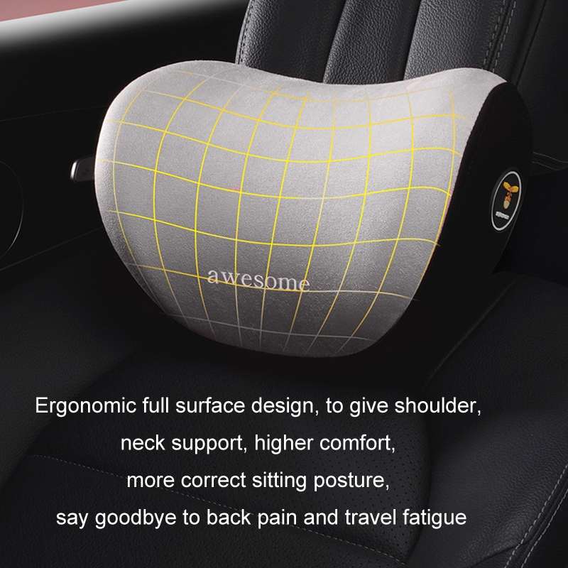 Car Memory Foam Neck Pillow Seat Spine Pillow, Color: Gray Headrest