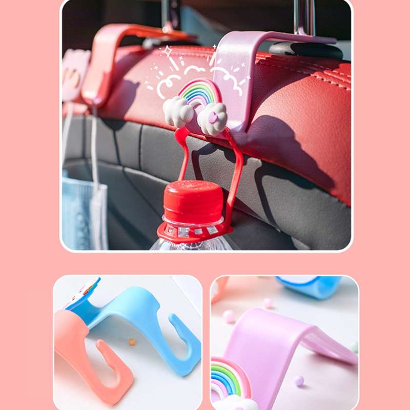 5pcs Car Seat Rear Hidden Multifunctional Cartoon Hook(Random Color Delivery)