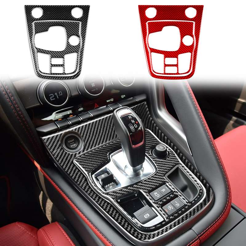 For Jaguar F-TYPE 2013+ 2pcs/ Set Panel Gear Position Decorative Sticker, Size: Left-hand Drive(Red)