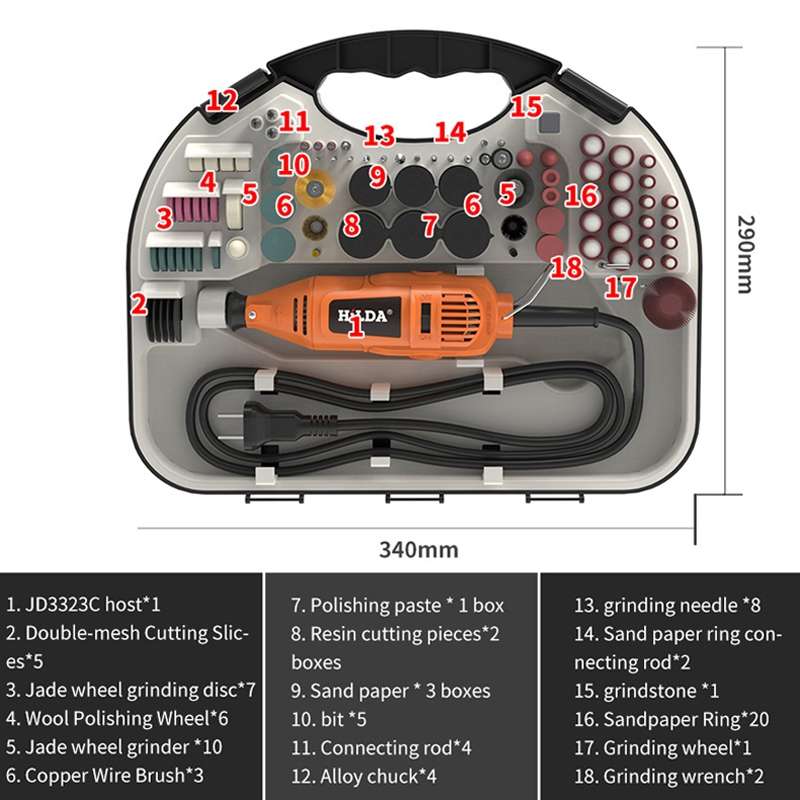 HILDA Power Grinder And Brush Sharpener Set Sharpening Tool Set, EU Plug, Model: No Soft Shaft