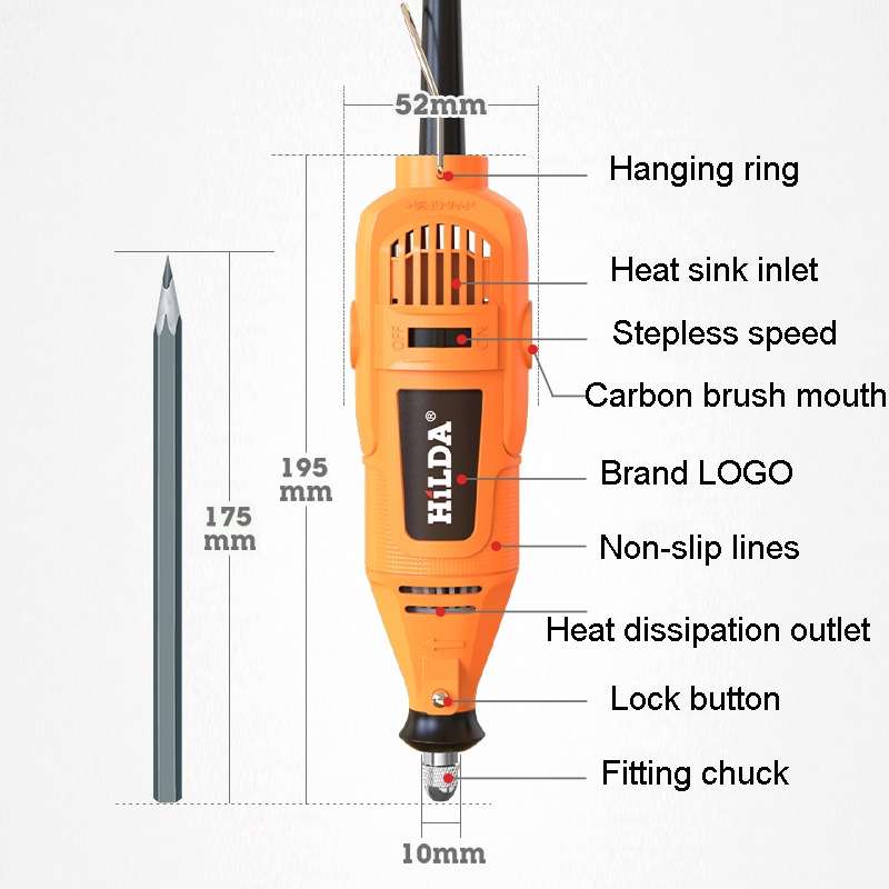 HILDA Power Grinder And Brush Sharpener Set Sharpening Tool Set, EU Plug, Model: No Soft Shaft