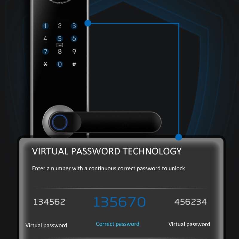 A60 Smart Fingerprint Password Door Lock With Doorbell, Spec: Basic Version Gray