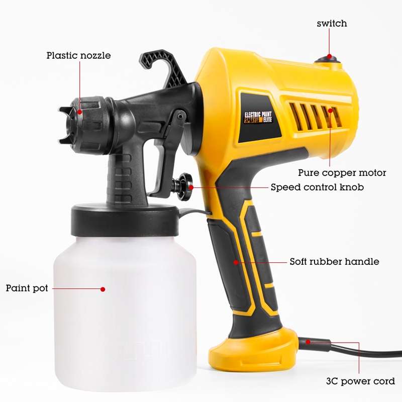 HILDA High Voltage Motorized Paint Spray Tool Portable And Detachable, Specification: EU Plug Orange