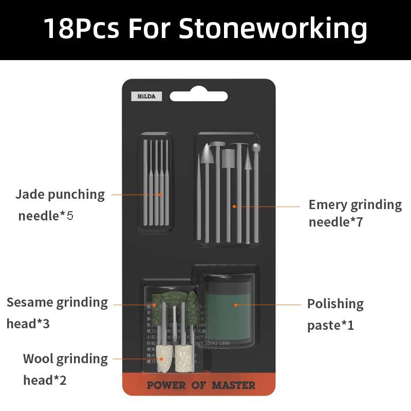 HILDA 18pcs /Set Stoneworking Angle Mill Accessories Grinding Accessories Set