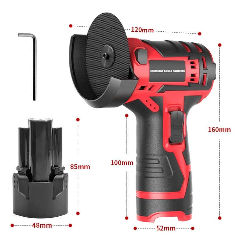 HILDA 12V 3 Inch Li-Ion Angle Grinder Home Cutting And Sanding Machine, EU Plug, Model: Carton Packa
