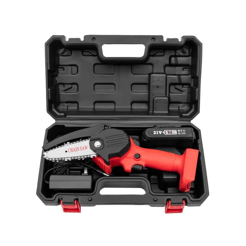HILDA Rechargeable Cordless Mini Electrical Chain Saw Logging Tools Plastic Package, Model: US Plug