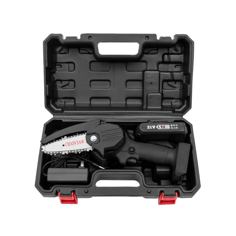 HILDA Rechargeable Cordless Mini Electrical Chain Saw Logging Tools Plastic Package, Model: US Plug