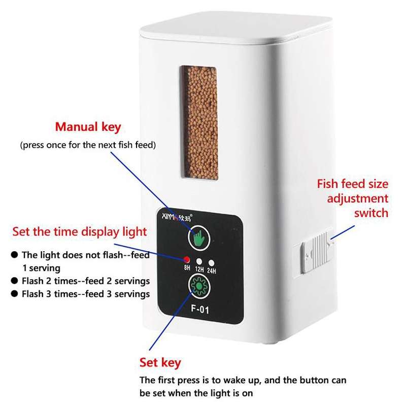 XINMA F-01 400ml Fish Tank Automatic Feeding Device Aquarium Intelligente Timing High-capacity Fish