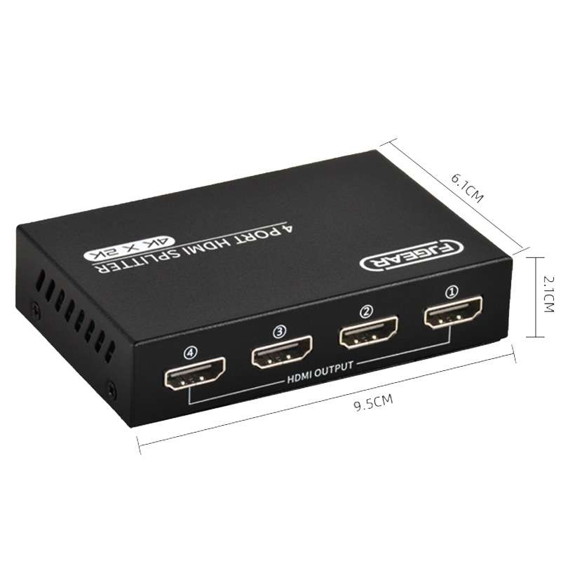 FJGEAR FJ-SM4K104 HD Audio/Video Splitter HDMI 1 In 4 Splitter(EU Plug)