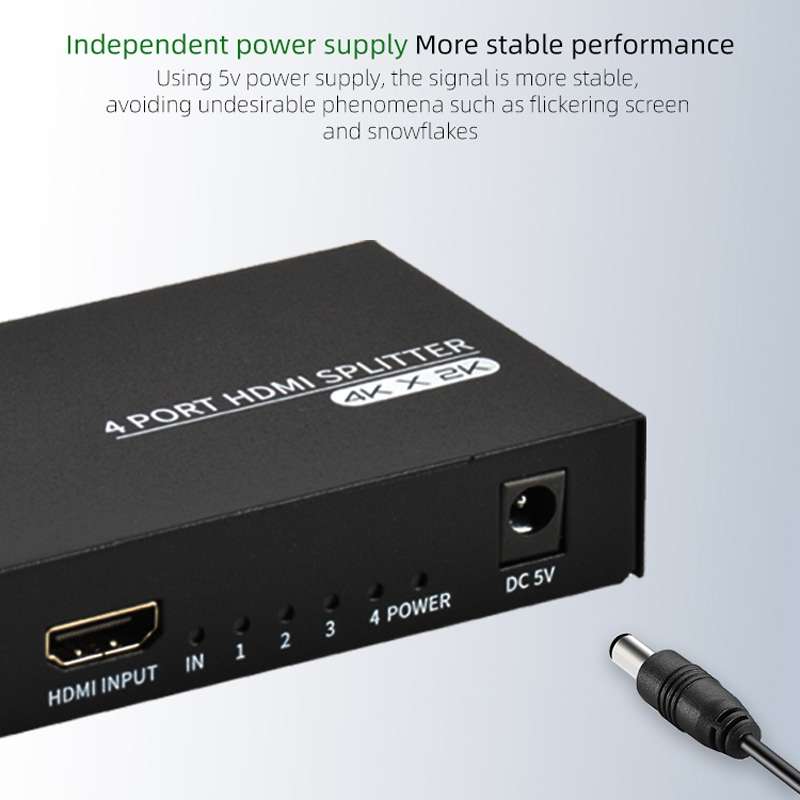 FJGEAR FJ-SM4K104 HD Audio/Video Splitter HDMI 1 In 4 Splitter(EU Plug)