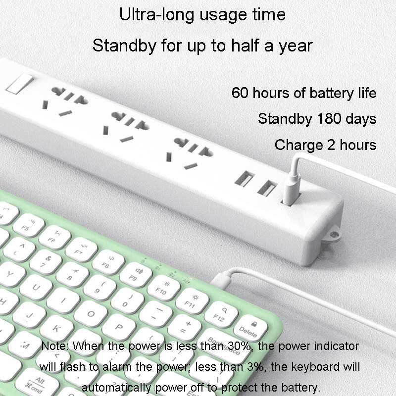 B087 2.4G Portable 78 Keys Dual Mode Wireless Bluetooth Keyboard And Mouse, Style: Keyboard Pink