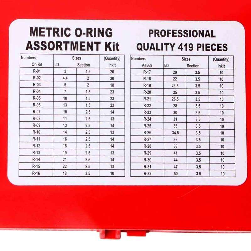 419pcs/set O-Type Nitrile Rubber Sealing Ring Combination