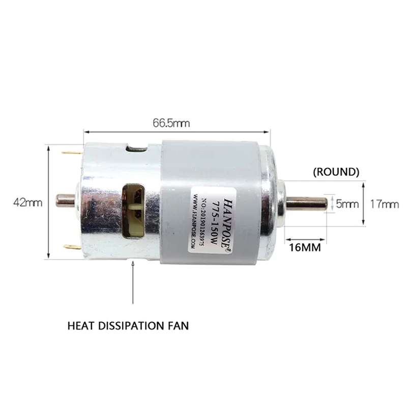 HANPOSE 775-288W Durable Spindle DC Motor Lawn Mower Motor With Two Ball Bearing Rated