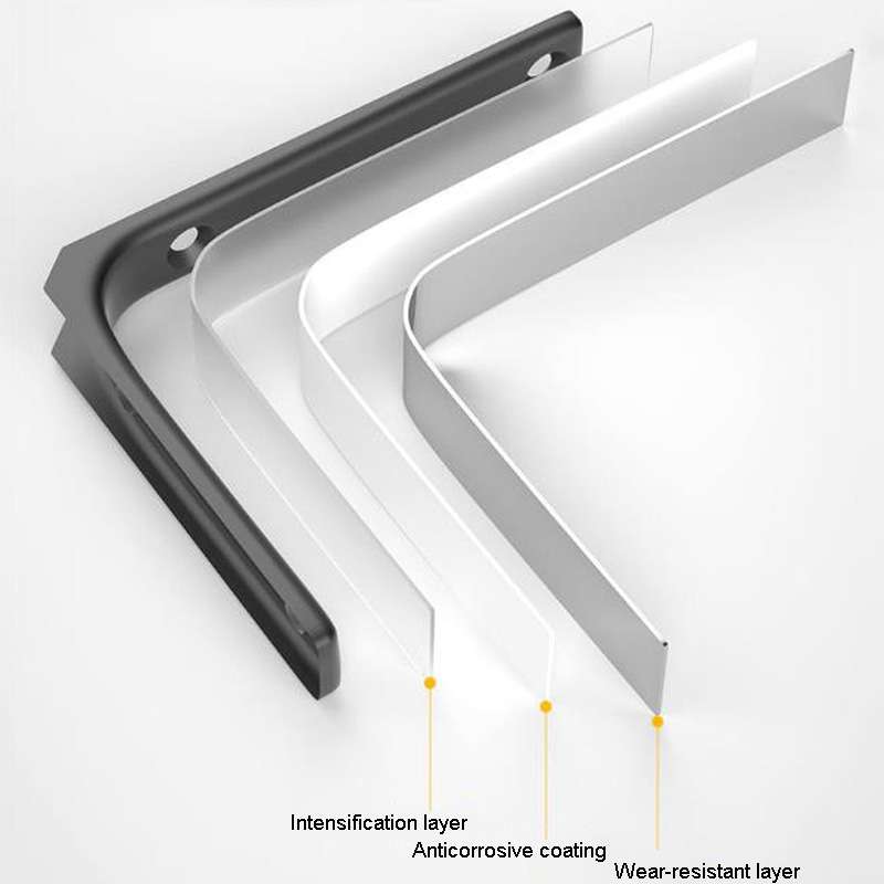 150x125mm Arc Triangle Bracket Stainless Steel I Type Support Holder With Screw(White)