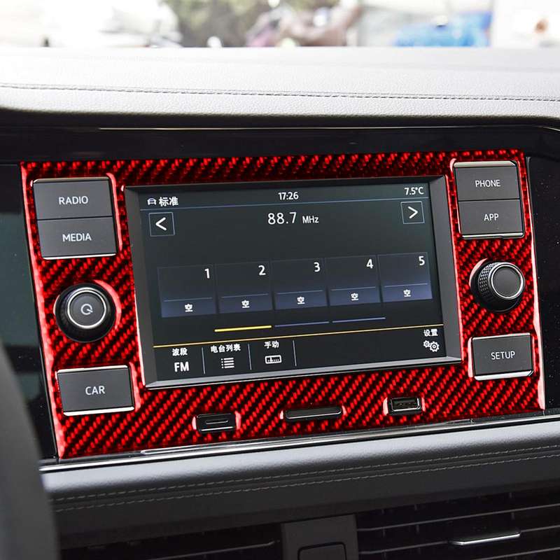 For Volkswagen Sagitar 2019-2023 Left-hand Drive Multimedia Panel Sticker(Red)