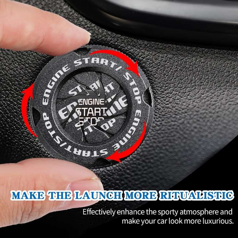 Car Motorcycle One-button Start Button Ignition Switch Rotating Protective Cover(Red)