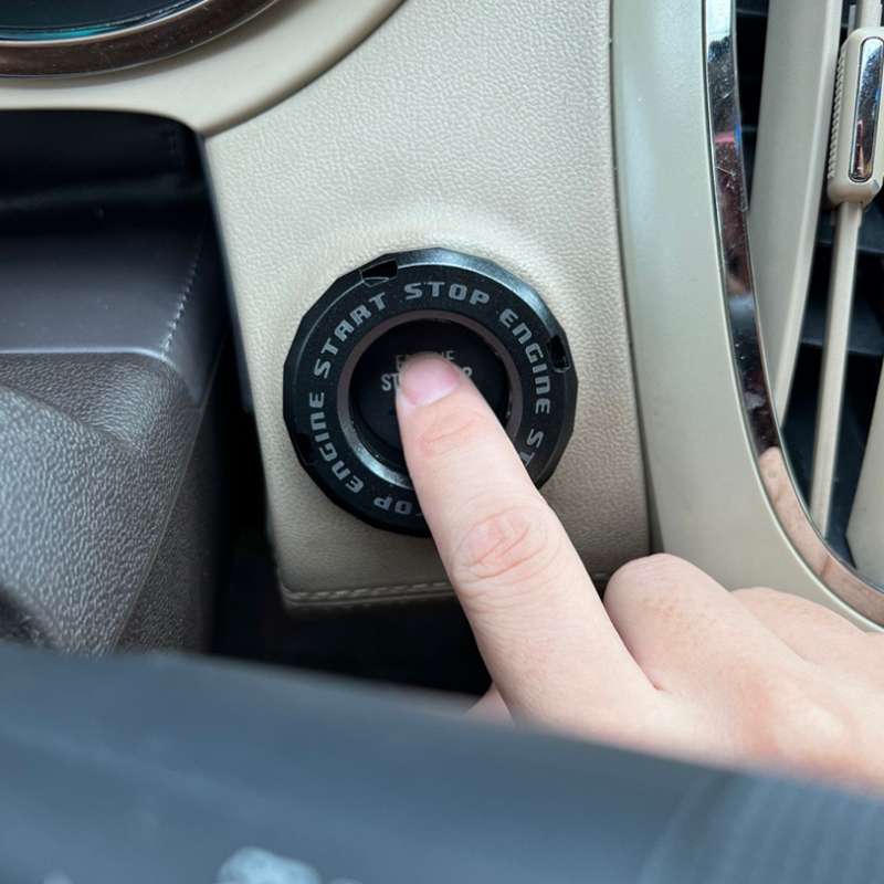 Car Motorcycle One-button Start Button Ignition Switch Rotating Protective Cover(Red)