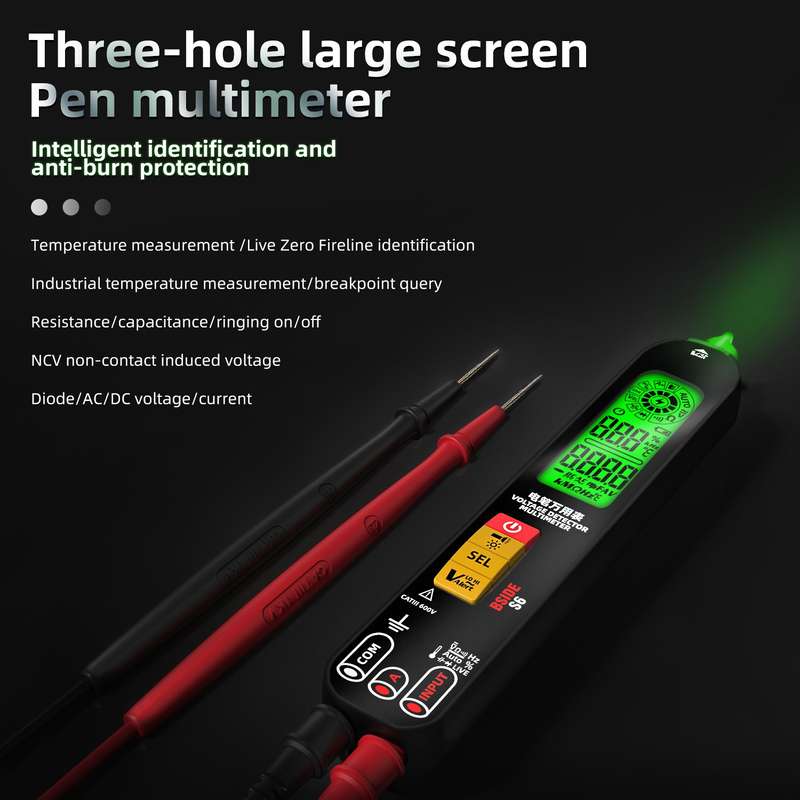 BSIDE S6 Smart Digital Multimeter Current Test Pen Capacitance Temperature Voltage Detector(Charging