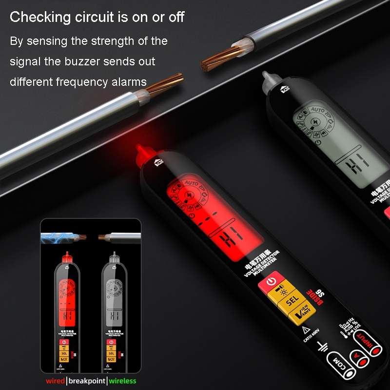 BSIDE S6 Smart Digital Multimeter Current Test Pen Capacitance Temperature Voltage Detector(Charging