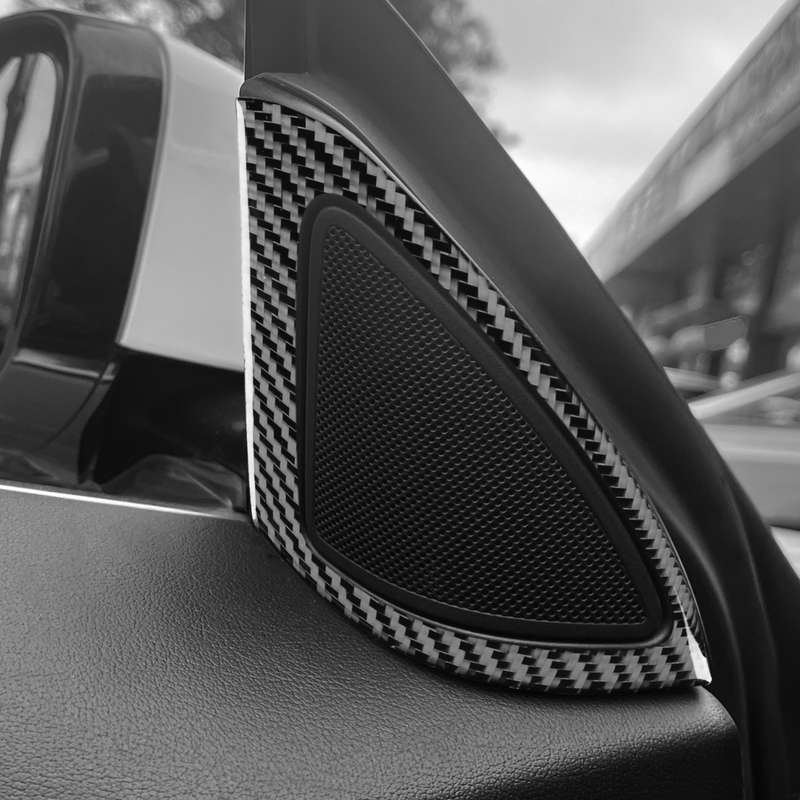 For Jaguar F-TYPE 2013+ Universal Inner A-pillar Speaker Cover For Both Left And Right Driving(Black