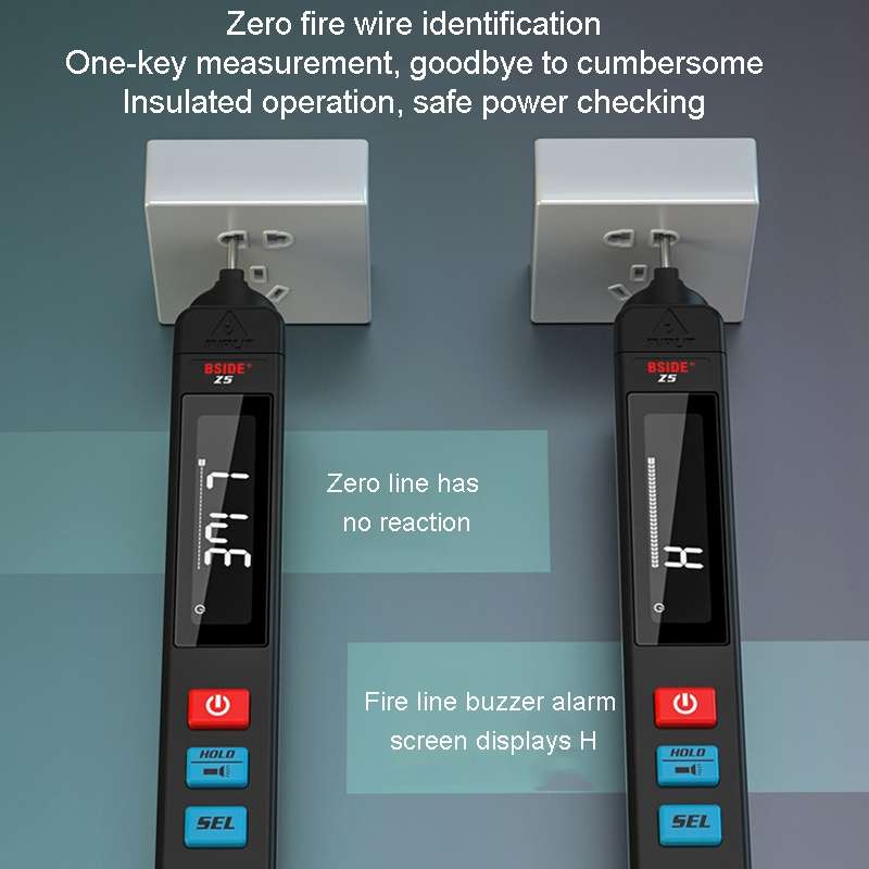 BSIDE Z5 Smart Pen Multimeter Backlight LCD 6000 Counts Auto Voltage Detector