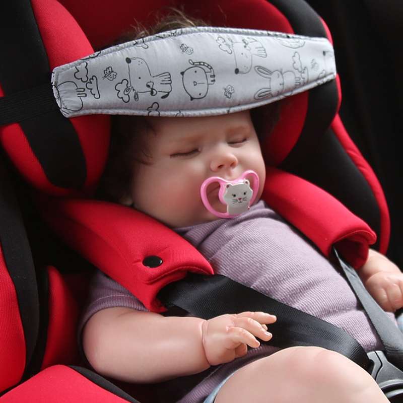 Baby Head Restraint Belt Child Car Safety Seat Head Support Auxiliary Belt(White Dinosaur)