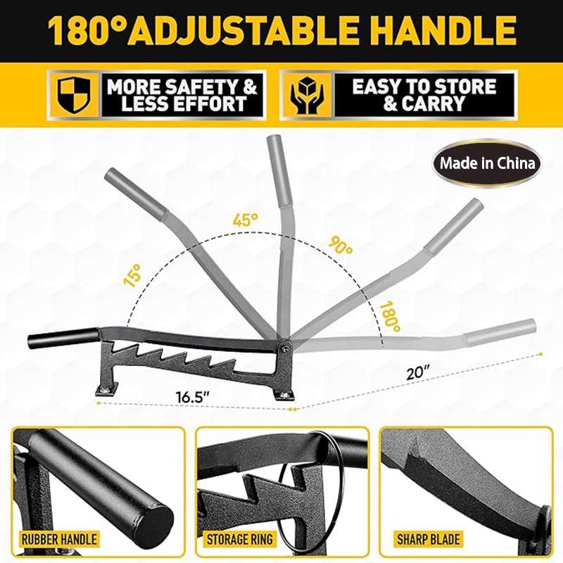 Wall Mounted Manual Wood Splitter High Carbon Steel Fire Wood Cutter, Spec: With Long Handle