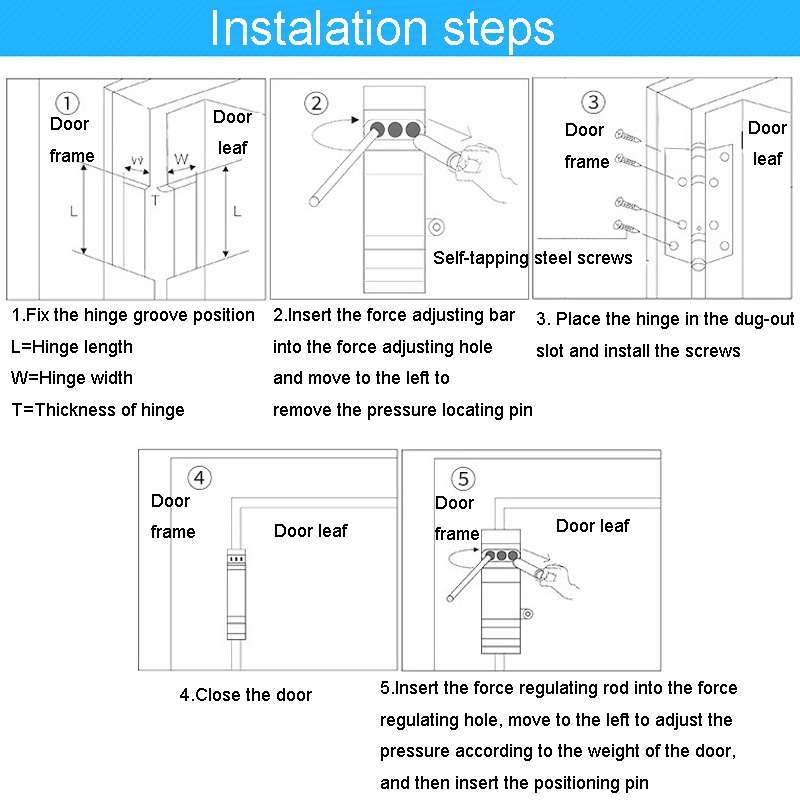 2pcs /Set 4 Inch Stainless Steel Hinge Free Slotting Door Switch Hinge