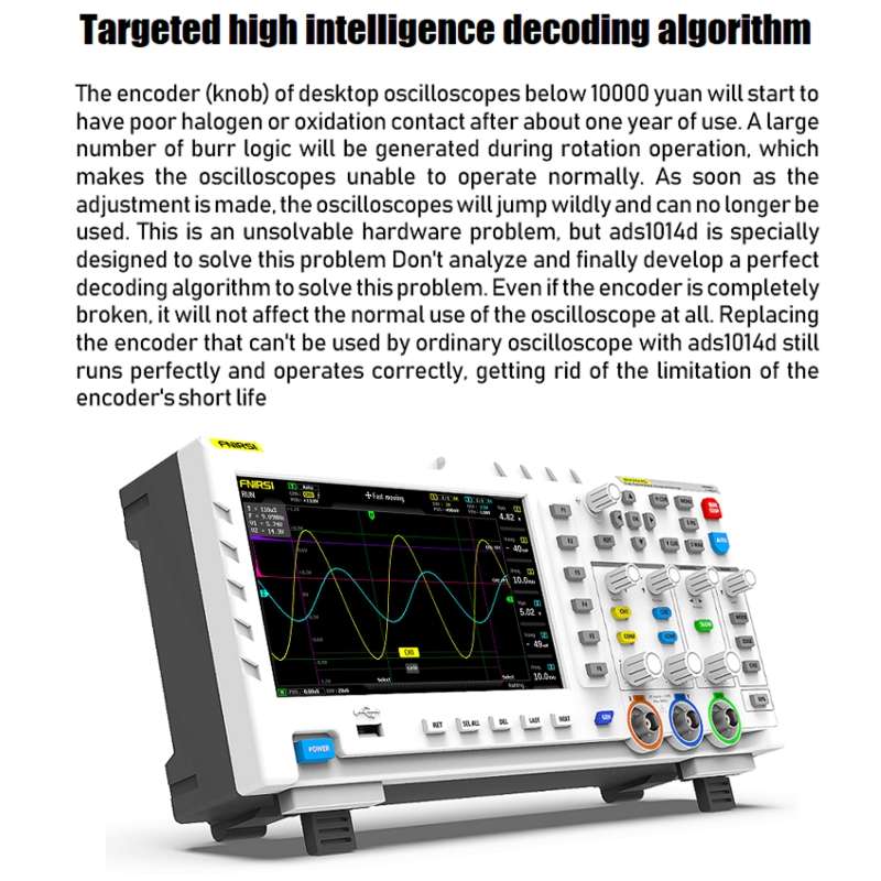 FNIRSI 2 In 1 Dual-Channel 100M Bandwidth Digital Oscilloscope 1GS Sampling Signal Generator, EU Plu
