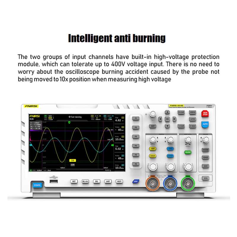 FNIRSI 2 In 1 Dual-Channel 100M Bandwidth Digital Oscilloscope 1GS Sampling Signal Generator, EU Plu