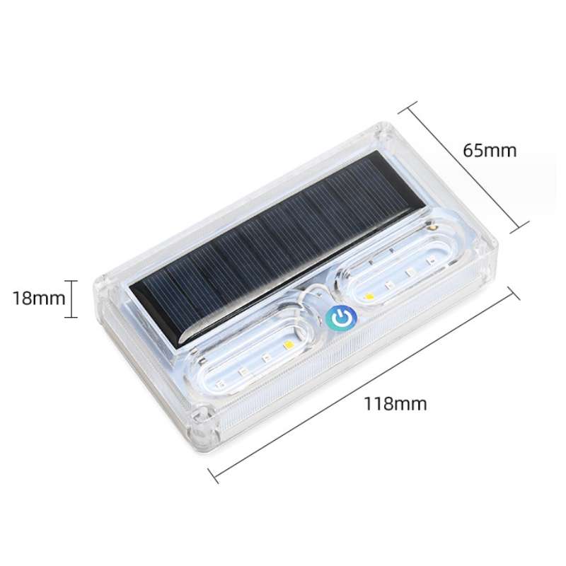 Car Solar Warning Light Anti-rear Collision LED Tail Light(Double-sided Glue)